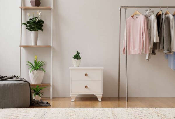 Hanah Home Ecem éjjeliszekrény Matt fehér - Rb-070