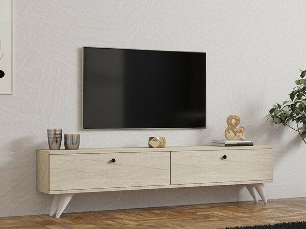Hanah Home TV Stand Travertine Paris - Travertine