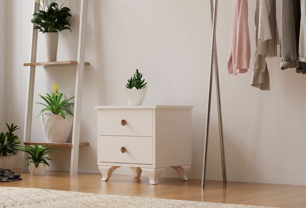 Hanah Home Ecem éjjeliszekrény Matt fehér - Rb-070