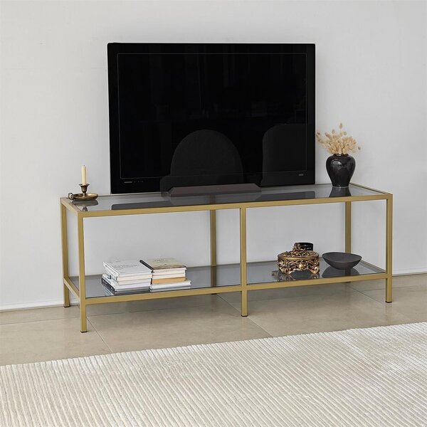Hanah Home TV Stand Dark Grey Gold Basic - Dark Grey, Gold