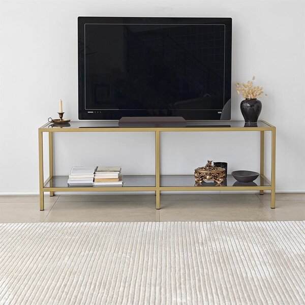 Hanah Home TV Stand Dark Grey Gold Basic - Dark Grey, Gold