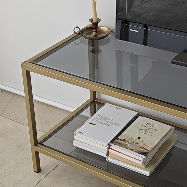 Hanah Home TV Stand Dark Grey Gold Basic - Dark Grey, Gold
