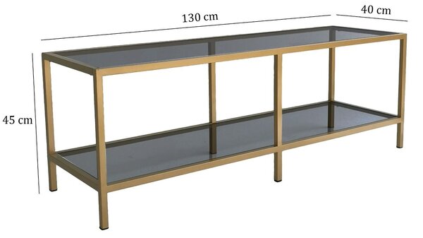 Hanah Home TV Stand Dark Grey Gold Basic - Dark Grey, Gold