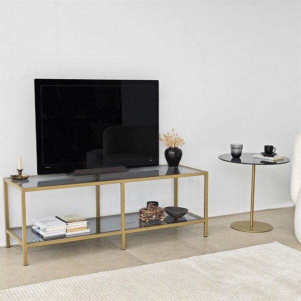 Hanah Home TV Stand Dark Grey Gold Basic - Dark Grey, Gold
