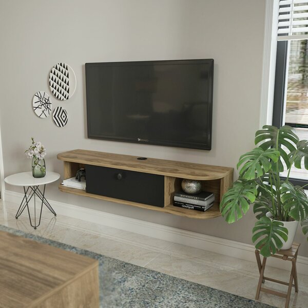 Hanah Home Ibarra TV állvány, fekete, Oud Oak