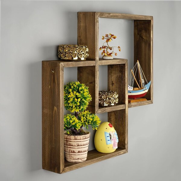Hanah Home Decorative Wooden Wall Shelf Wooden Raf342