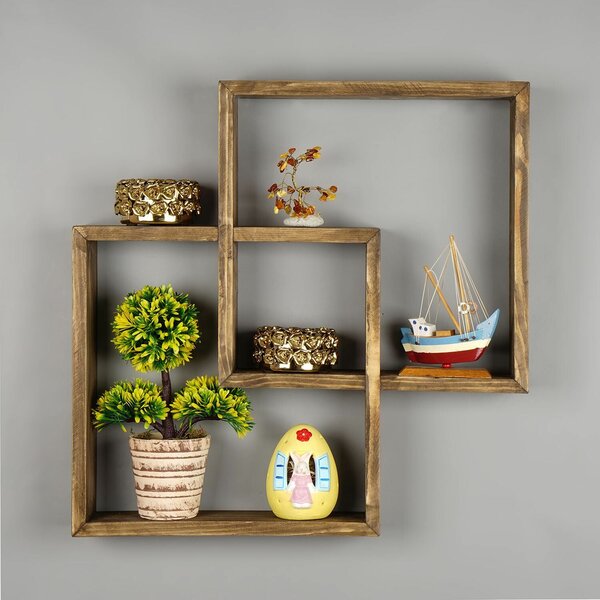 Hanah Home Decorative Wooden Wall Shelf Wooden Raf342