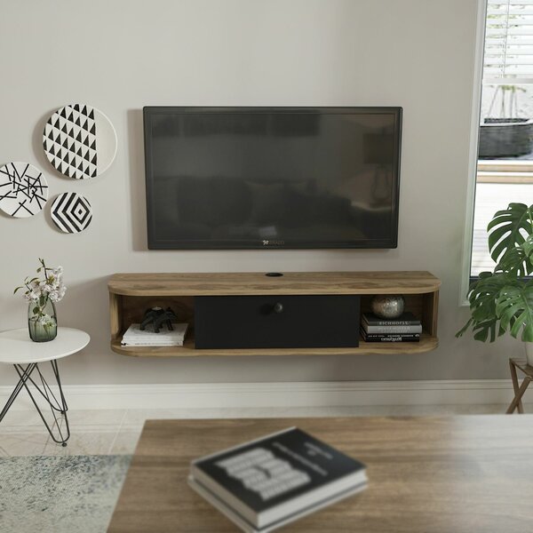 Hanah Home Ibarra TV állvány, fekete, Oud Oak