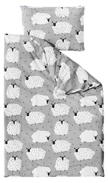 Poliészter-pamut ágynemű WHITE SHEEPS szürke Ágyneműhuzat mérete: 70 x 90 cm | 140 x 200 cm