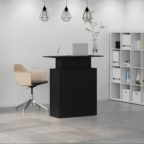 Fekete, rétegelt fa recepciós asztal 100 x 40 x 104 cm