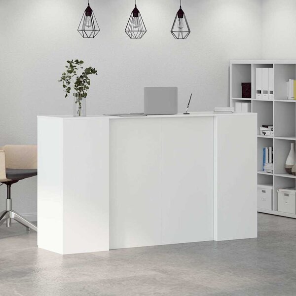 Fehér, rétegelt fa recepciós asztal 180 x 50 x 103,5 cm
