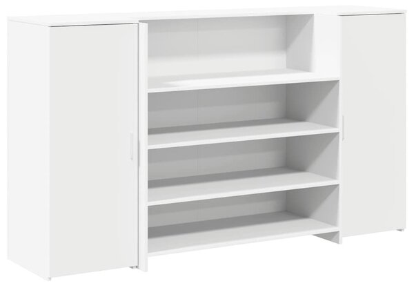 Fehér, rétegelt fa recepciós asztal 180 x 50 x 103,5 cm