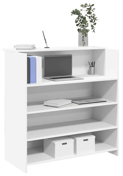 Fehér, rétegelt fa recepciós asztal 100 x 50 x 103,5 cm
