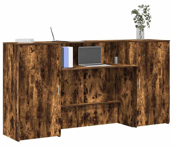 Recepciós pult füstös tölgy 200x50x103,5 cm szerelt fa