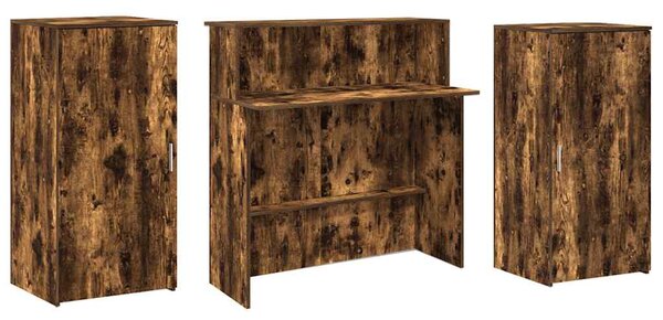 Recepciós pult füstös tölgy 200x50x103,5 cm szerelt fa