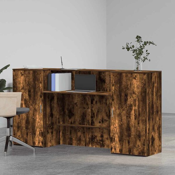 Recepciós pult füstös tölgy 200x50x103,5 cm szerelt fa