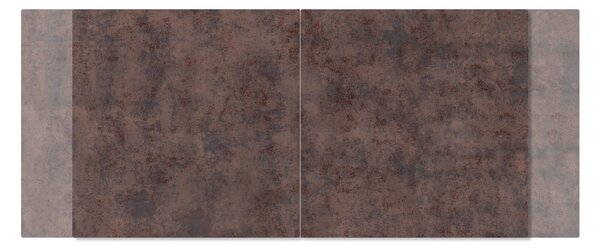 DELIFE Étkezőasztal Edge 180/220x90 cm üveg vintage barna kereszt láb téglalap alakú rozsdamentes acél kihúzható