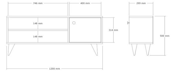 Hanah Home TV Stand Atlantic Pine Jena