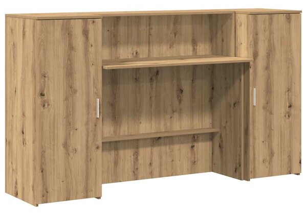 Recepciós pult kézműves tölgy 180x50x103,5 cm szerelt fa