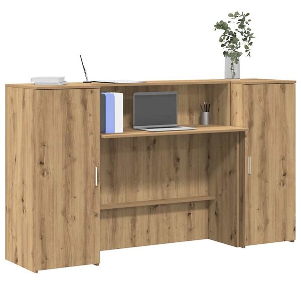 Recepciós pult kézműves tölgy 180x50x103,5 cm szerelt fa