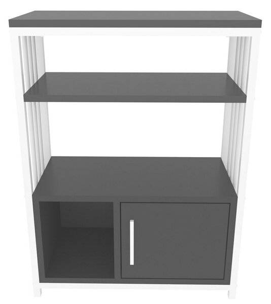 Hanah Home Letos könyvespolc - Antracit, Fehér