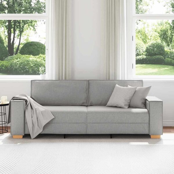 3 személyes, felhőszürke szövetkanapé 220x78x84 cm