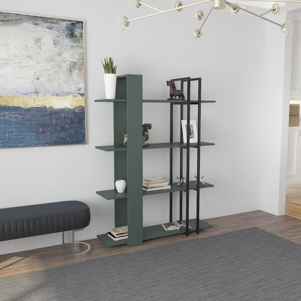 Hanah Home Onno könyvespolc - zöld, fekete