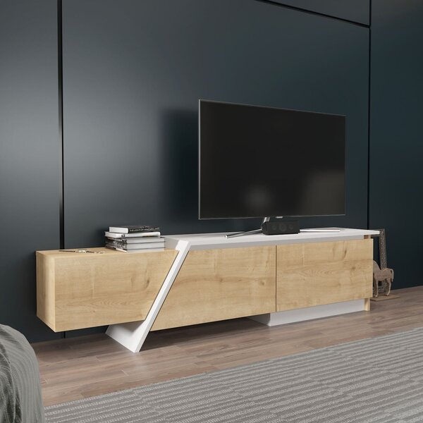 Hanah Home TV állvány Sapphire Oak White Zonas - zafírtölgy, fehér