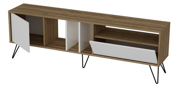 Hanah Home TV állvány Walnut Black White Mistico (180) - Walnut, White