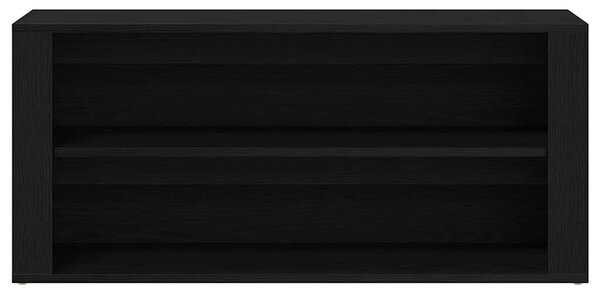Fekete tölgyfa cipőpad 100 x 35 x 45 cm rétegelt fából