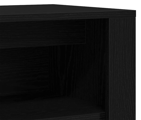Fekete tölgyfa cipőpad 100 x 35 x 45 cm rétegelt fából