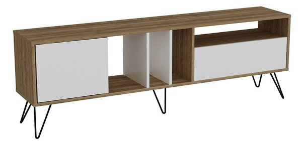 Hanah Home TV állvány Walnut Black White Mistico (180) - Walnut, White