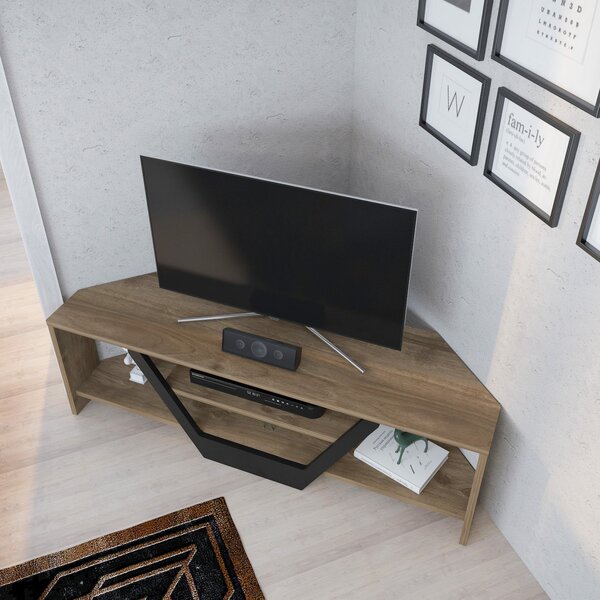 Hanah Home TV állvány Walnut Black Sares - dió, fekete