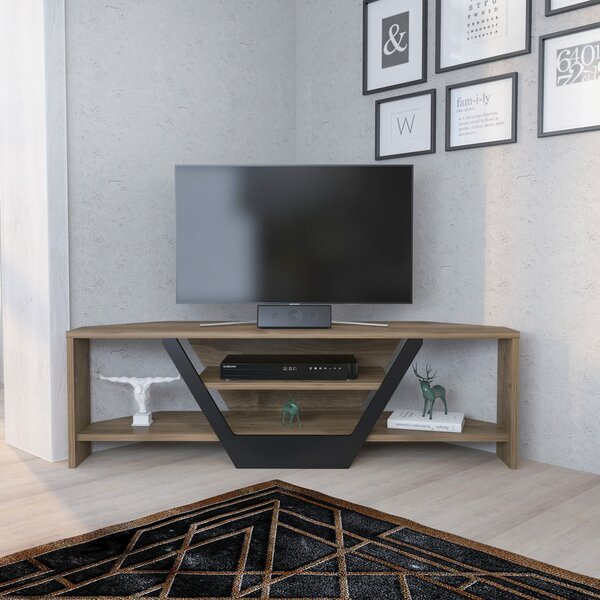 Hanah Home TV állvány Walnut Black Sares - dió, fekete