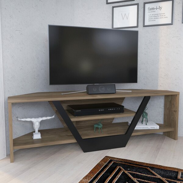 Hanah Home TV állvány Walnut Black Sares - dió, fekete
