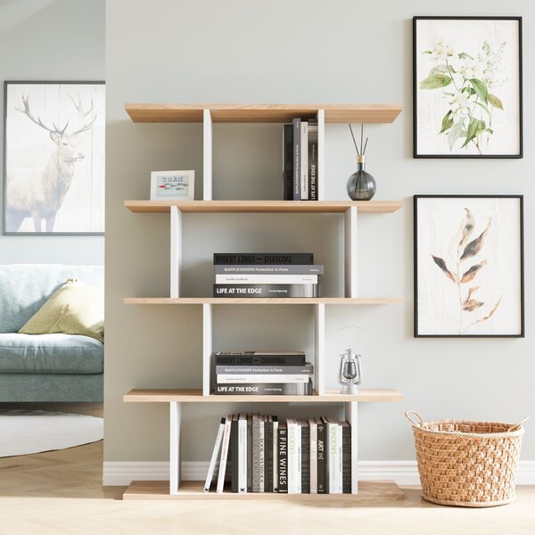 Hanah Home Könyvespolc Oak White Harmon - Fehér, Tölgy