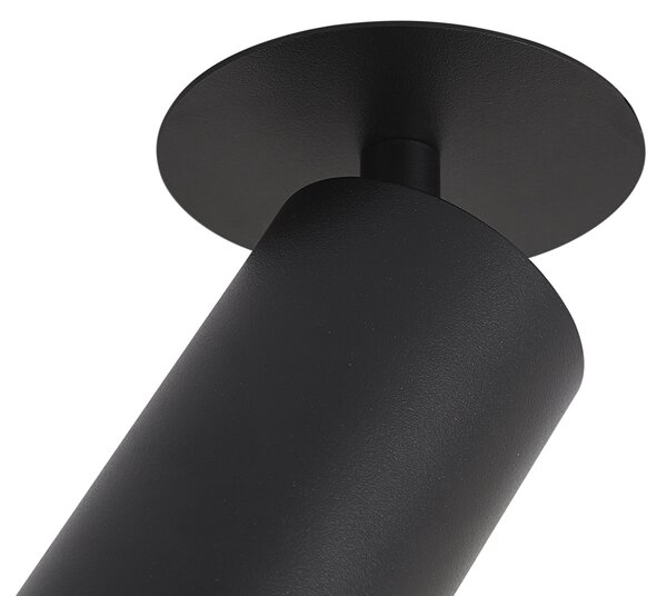 6 darabos modern süllyesztett spotlámpa szett fekete GU10 50mm IP44 - Chels