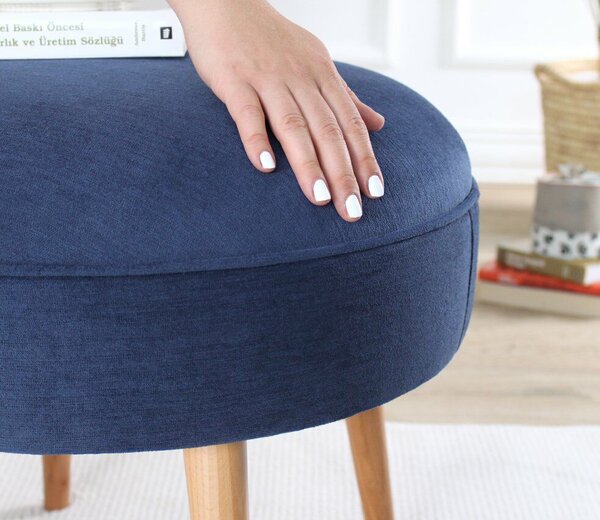 Atelier Del Sofa Romley Puff, sötétkék - sötétkék