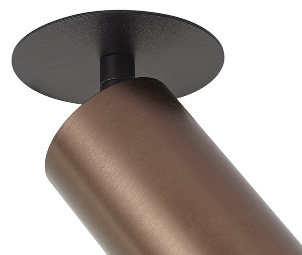 Modern süllyesztett spotlámpa sötét bronz GU10 50mm IP44 - Chels