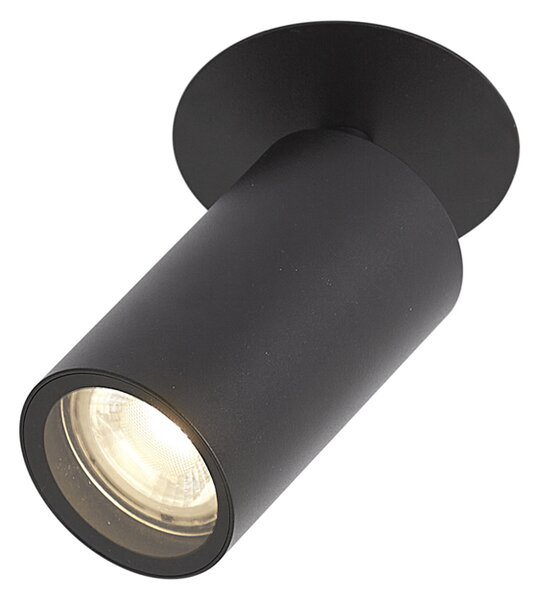 6 darabos modern süllyesztett spotlámpa szett fekete GU10 50mm IP44 - Chels