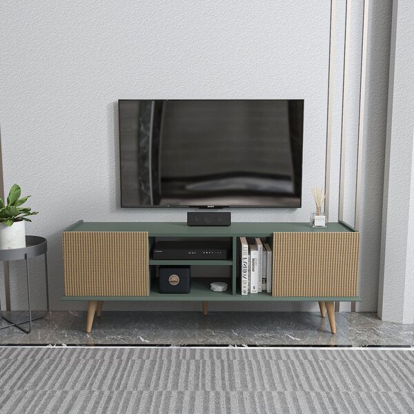 Hanah Home TV állvány világosbarna Zöld Ekvador - Világosbarna, Zöld