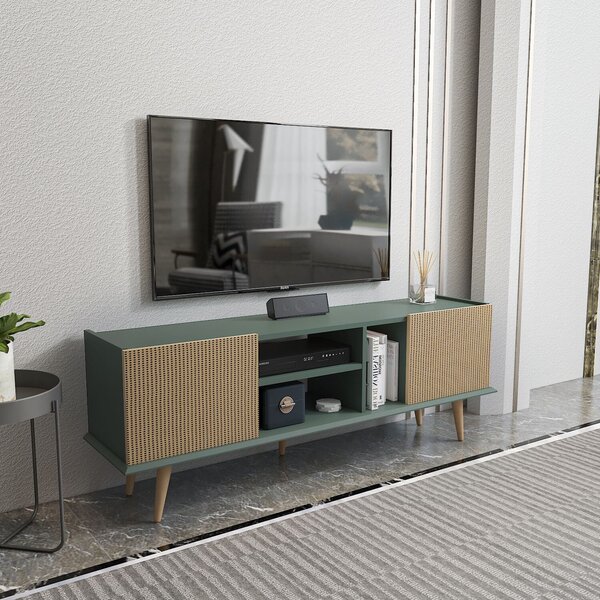 Hanah Home TV állvány világosbarna Zöld Ekvador - Világosbarna, Zöld