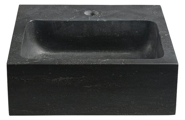 Sapho Sapho, BLOK kő mosdó 30x10x30 cm, fekete antracit, 2401-29