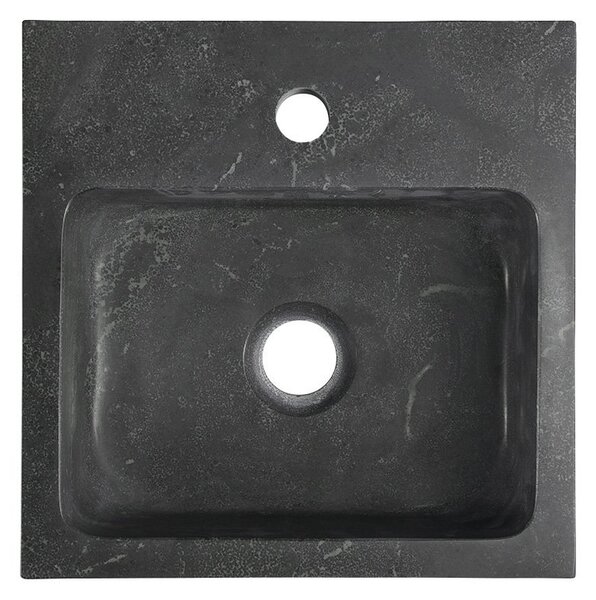Sapho Sapho, BLOK kő mosdó 30x10x30 cm, fekete antracit, 2401-29