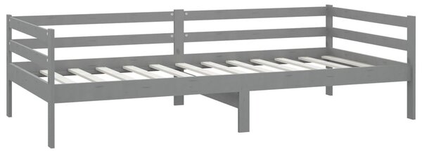 Szürke tömör fenyőfa dívány matraccal 90 x 200 cm
