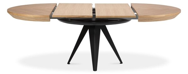Kerek bővíthető étkezőasztal tölgyfa dekoros asztallappal hosszabbító asztallappal ø 120 cm Magnus – Windsor & Co Sofas