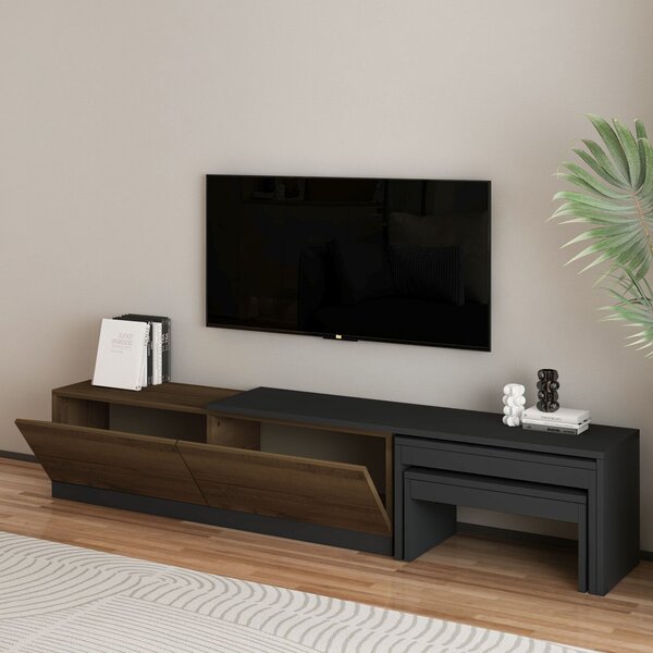 Hanah Home TV állvány Antracit Antik dió Nest - Antracit, Antik dió