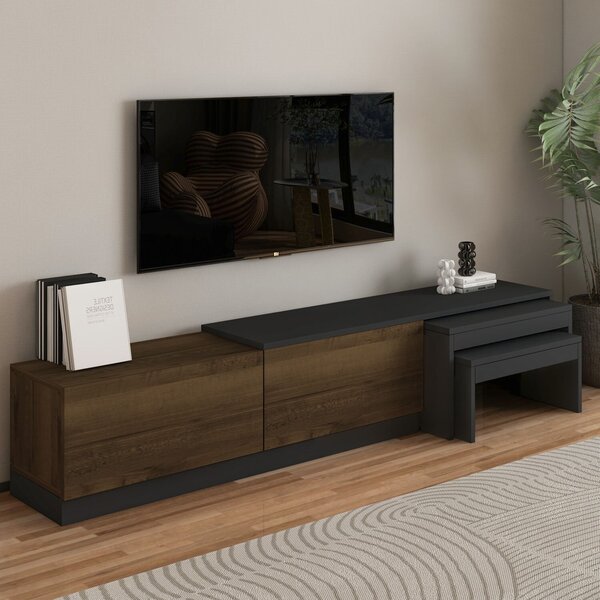 Hanah Home TV állvány Antracit Antik dió Nest - Antracit, Antik dió