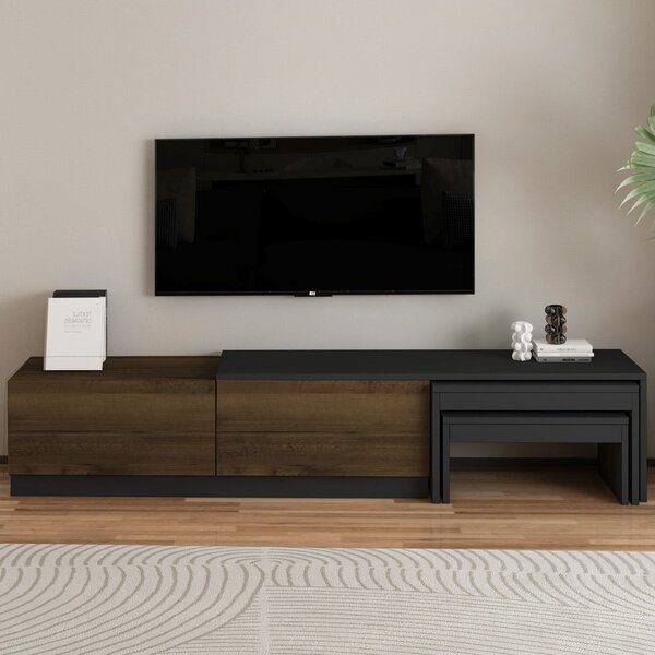 Hanah Home TV állvány Antracit Antik dió Nest - Antracit, Antik dió