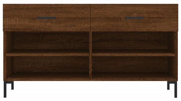 Barna tölgy színű szerelt fa cipőpolc 102x35x55 cm